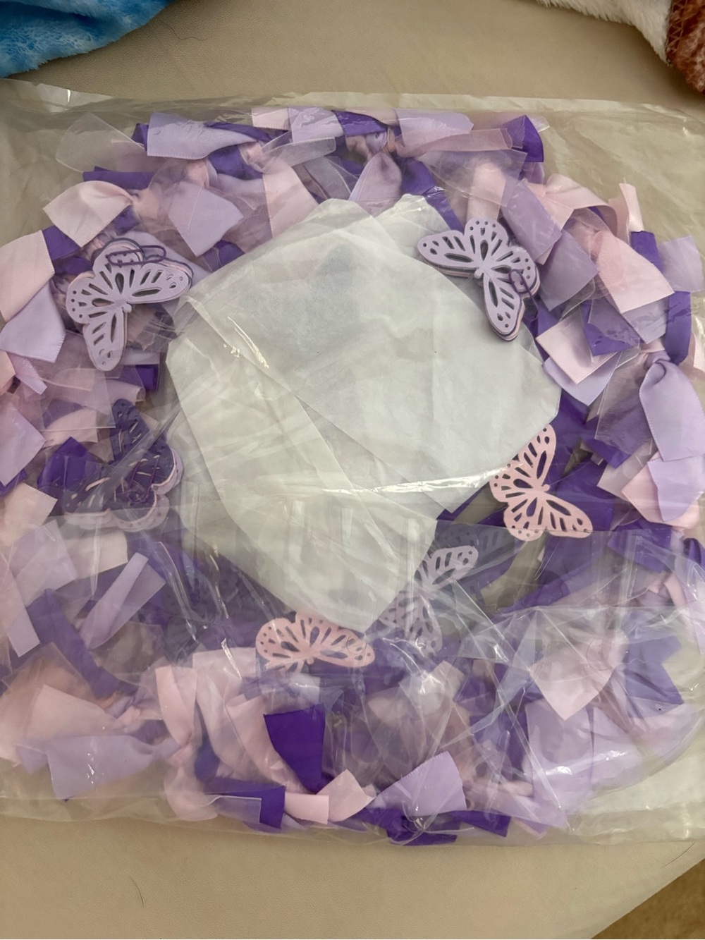 Purple and Pink Butterfly Ribbon Baby Mobile